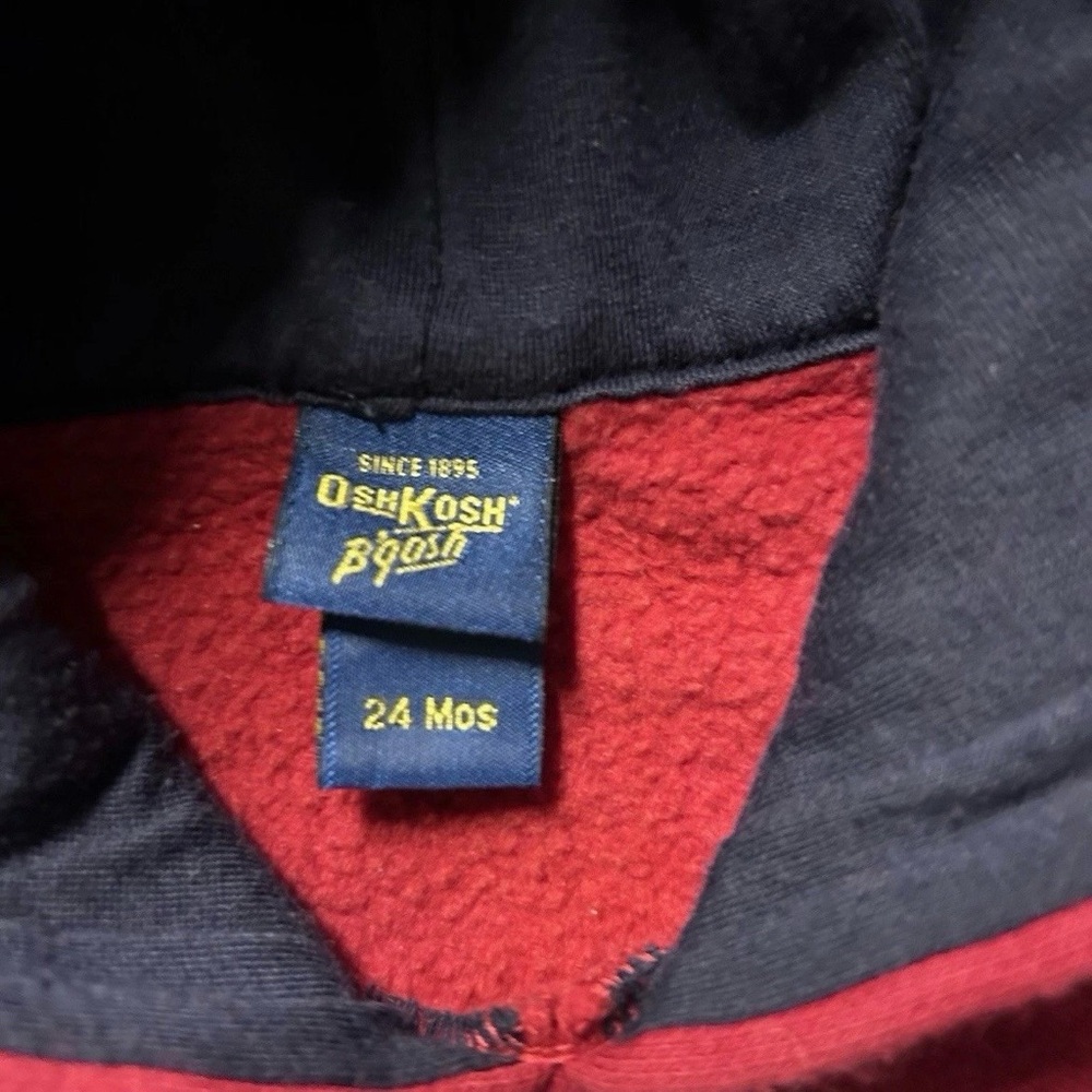 Vintage Oshkosh Red Fleece One Piece Slam Dunk Size 18-24 Months - Picture 2 of 4